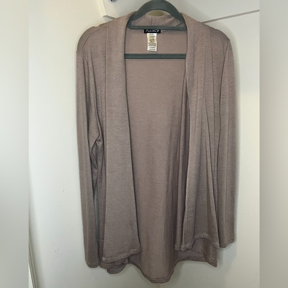 Fig & blu Sweaters - Chic Open Front Cardigan - Taupe